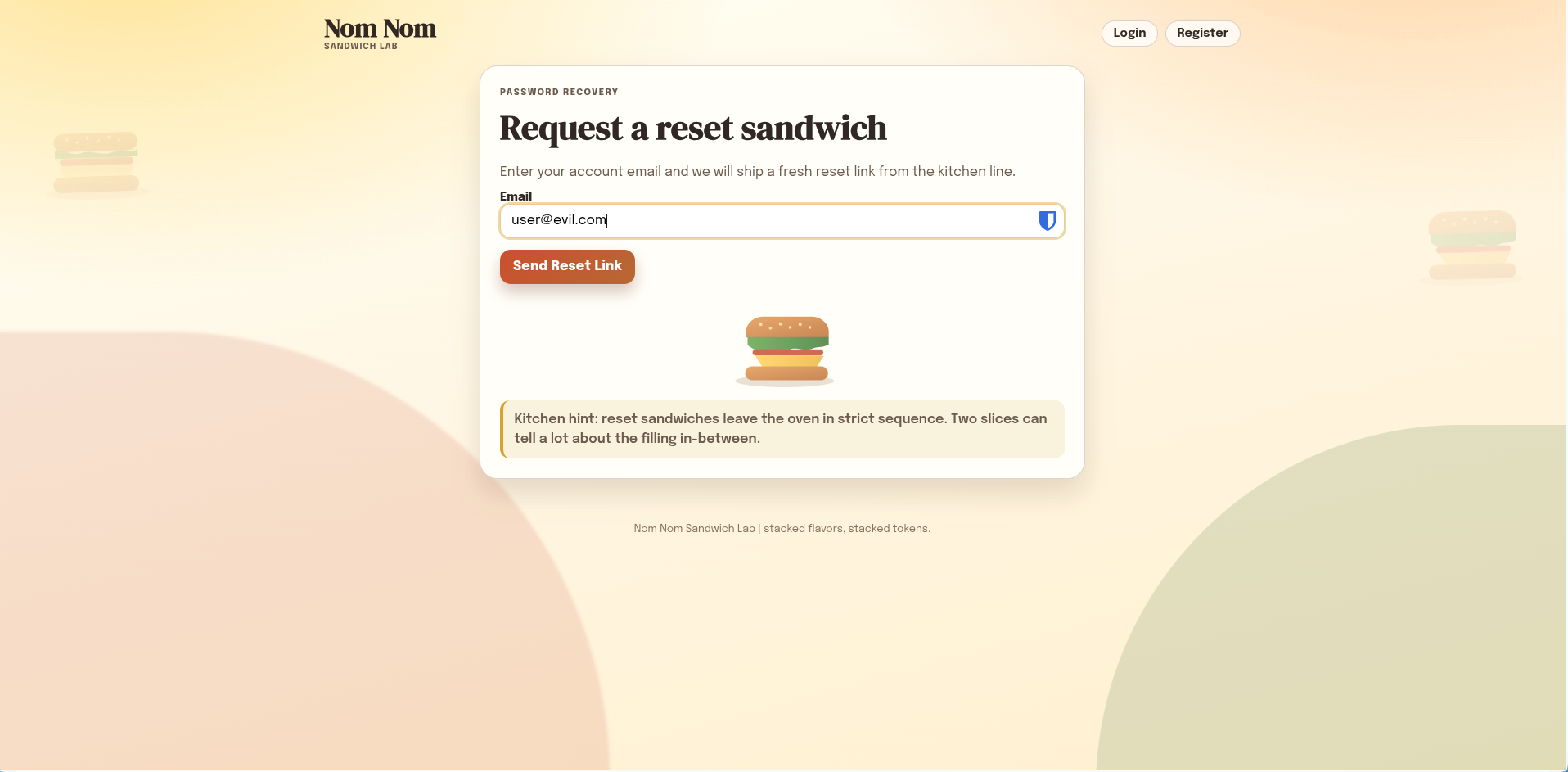 Request a password reset